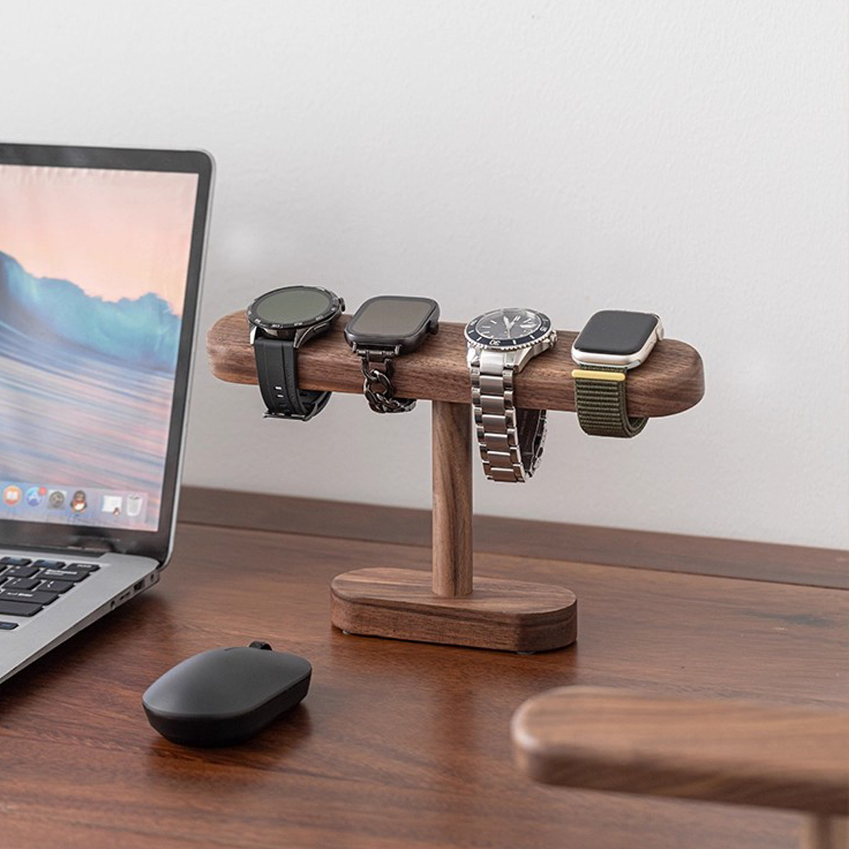 Jewelry Shop Watches - Single Layer Walnut Wood Watch Holder