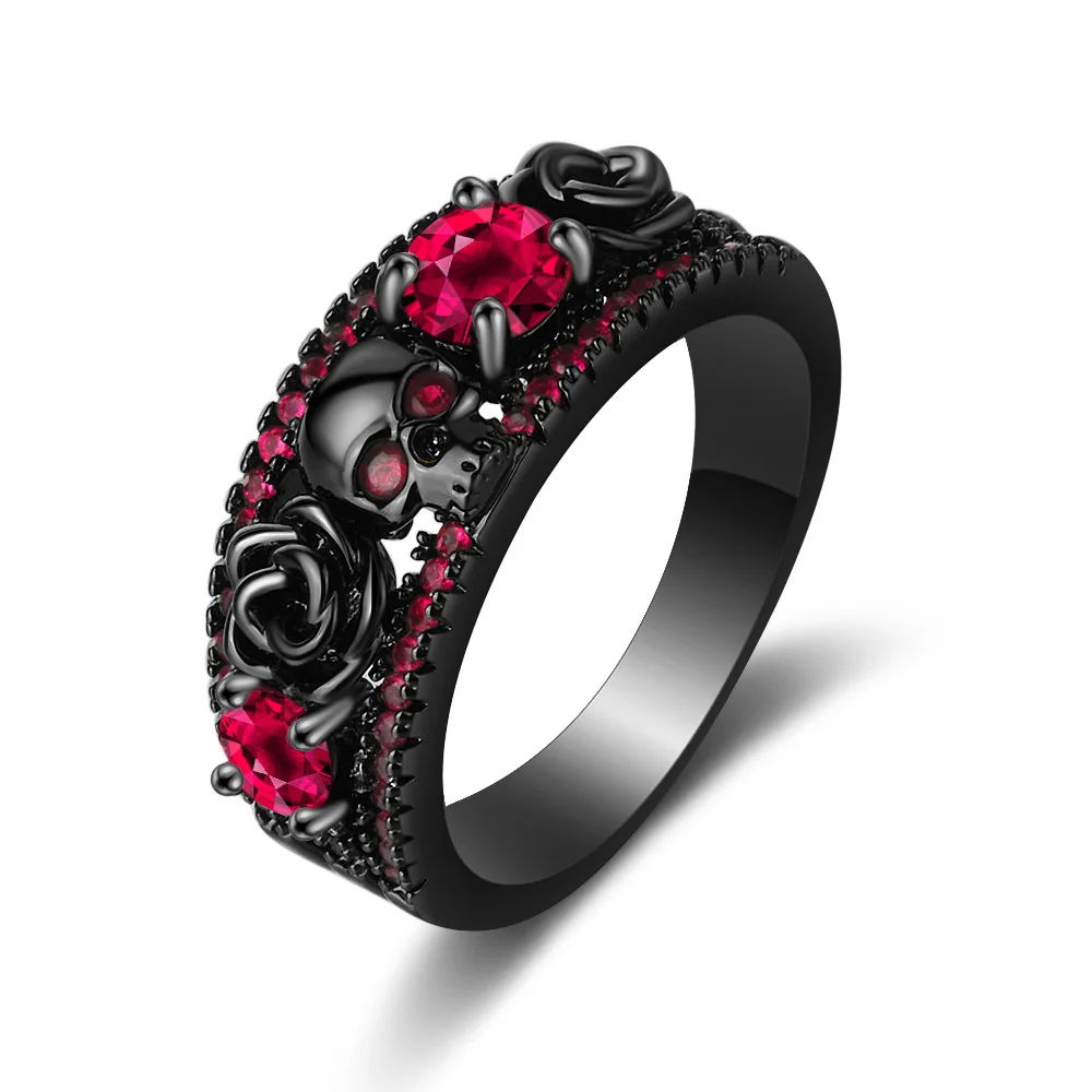 Retro punk skull flower electr - огляд і ціна Gothic Skull Ring