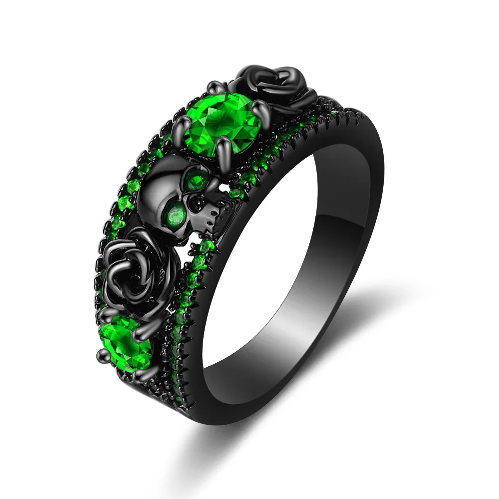 Retro punk skull flower electr - огляд і ціна Gothic Skull Ring