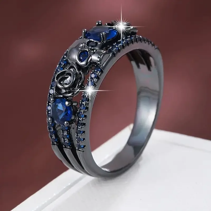 Retro punk skull flower electr - огляд і ціна Gothic Skull Ring