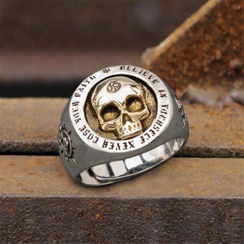 S925 Sterling Silver Fashion M - огляд і ціна Gothic Skull Ring