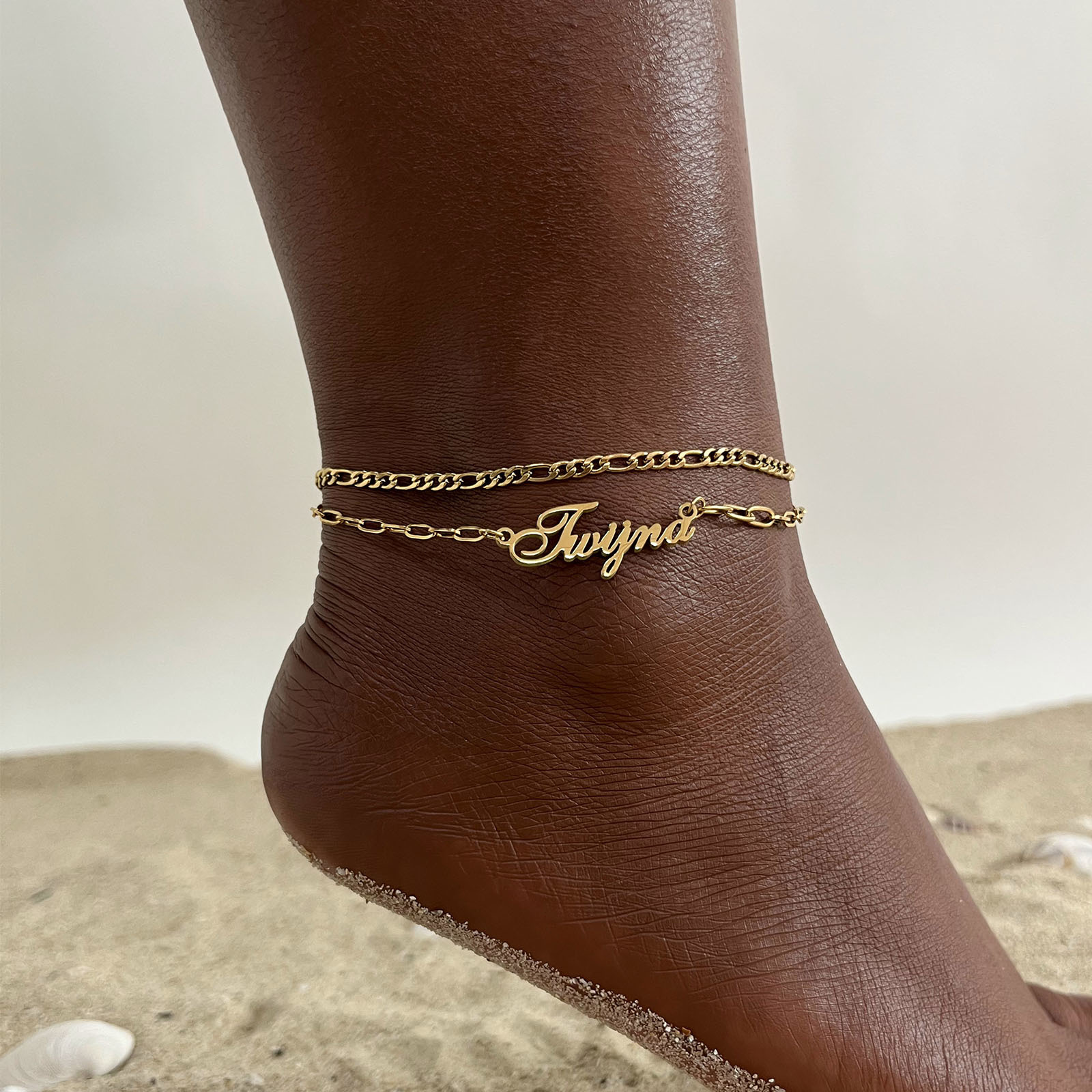 Vnox Customized Name Anklets f - огляд і ціна Anklet Foot Chain