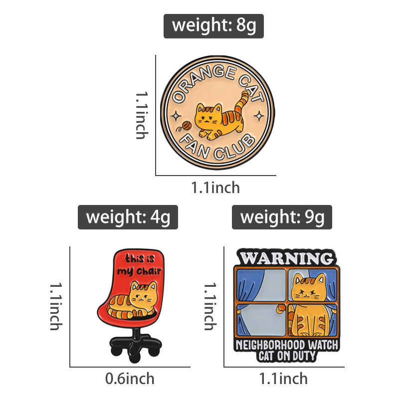 Orange Cat Fan Club Enamel Pin - огляд і ціна Jewelry Watches For Kids