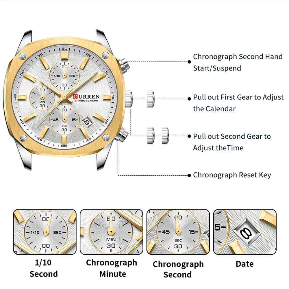 CURREN Modern Men's 42mm Sport - огляд і ціна Jewelry Watch