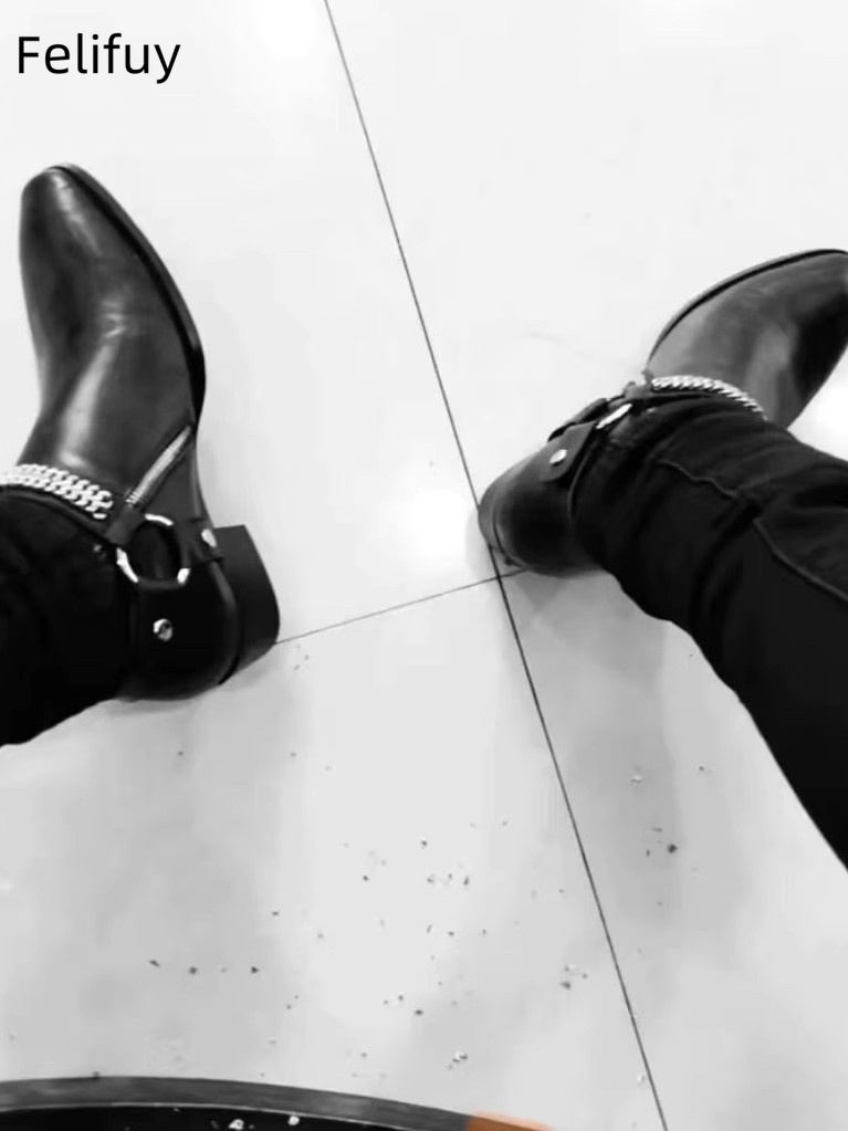 Black Chains Men Chelsea Boots - огляд і ціна Anklet Foot Chain